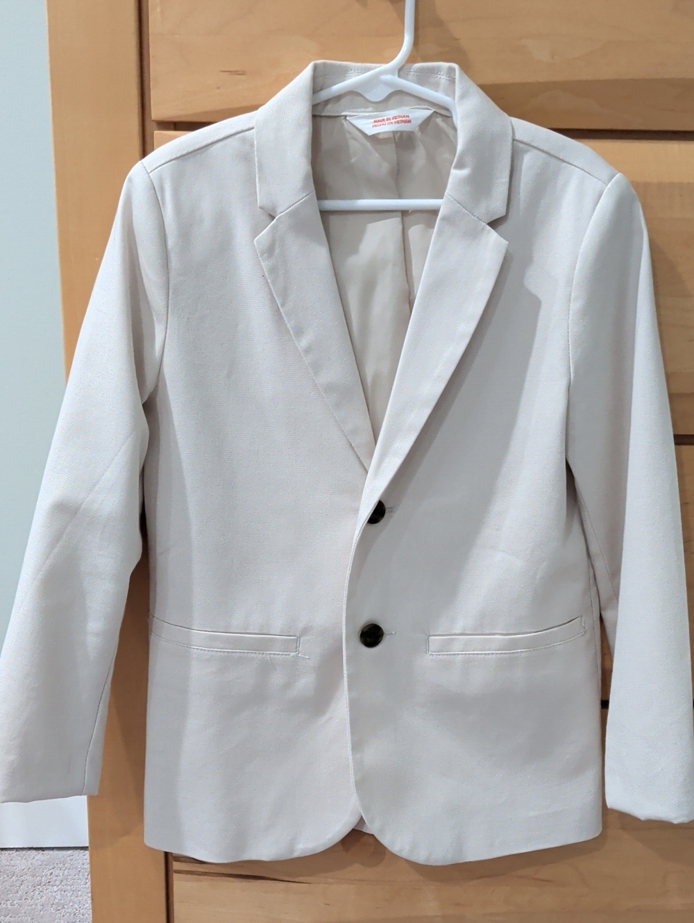 Boys Light Beige Suit Jacket